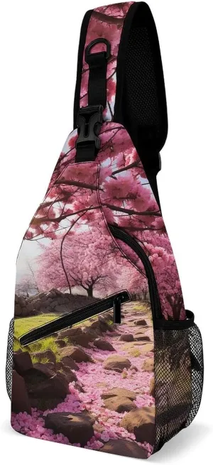 Sling Bag Crossbody Backpack for Men Women Blooming Orchard Chest Bag Crossbody Bag for Travel Sport Running