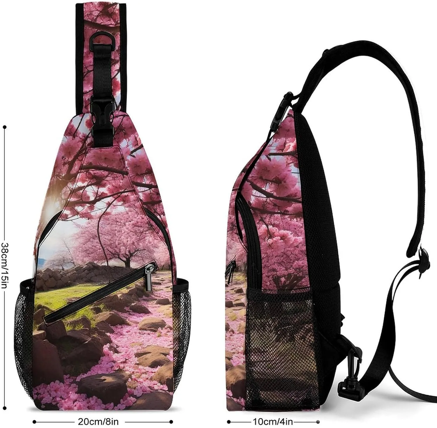 Sling Bag Crossbody Backpack for Men Women Blooming Orchard Chest Bag Crossbody Bag for Travel Sport Running