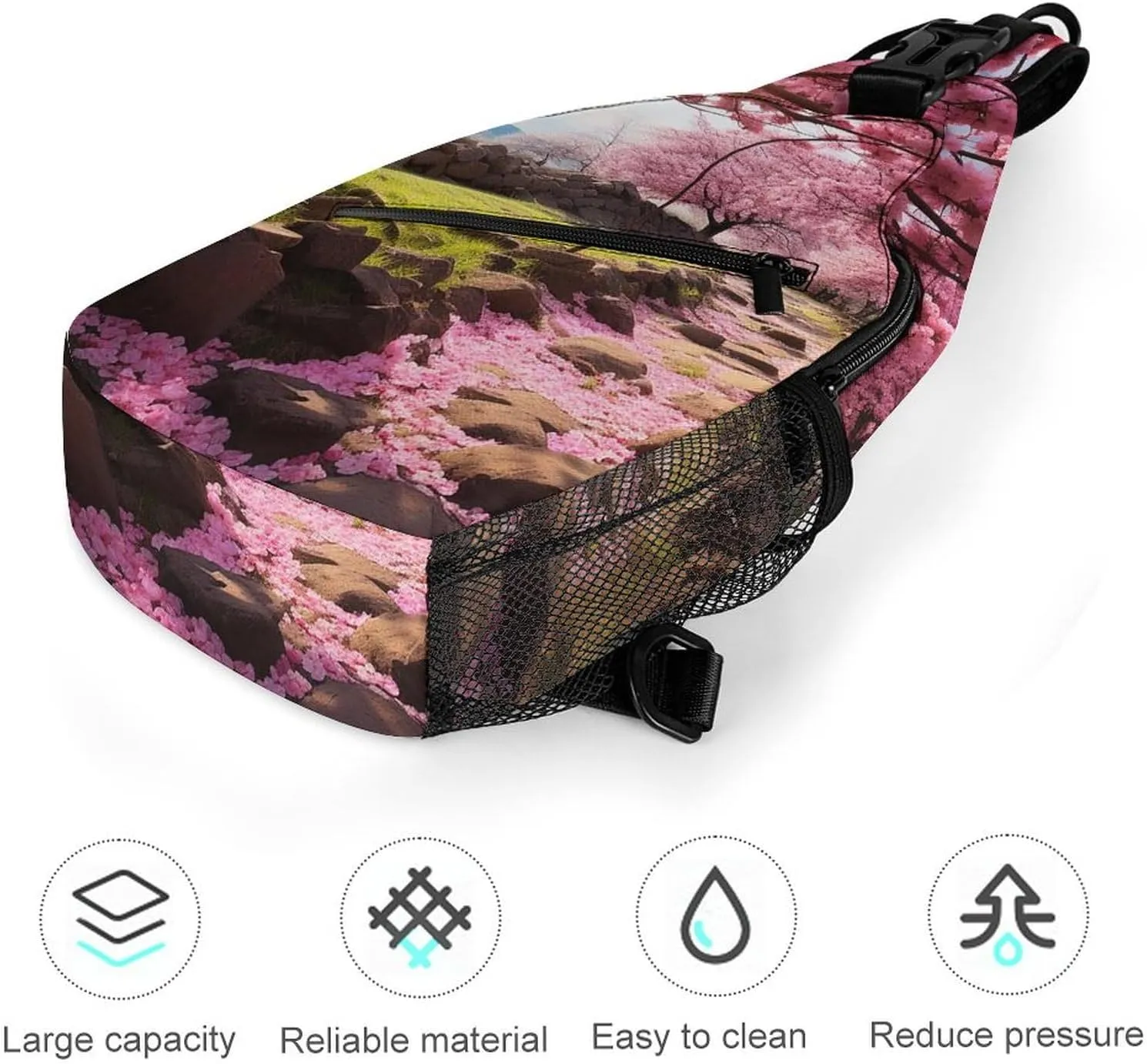 Sling Bag Crossbody Backpack for Men Women Blooming Orchard Chest Bag Crossbody Bag for Travel Sport Running