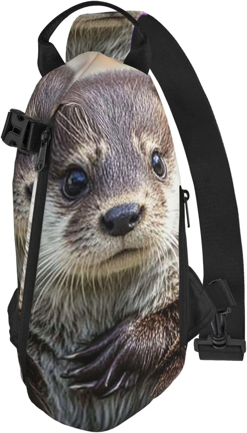 Sling Bag Crossbody Backpack for Men Women Cute otter1 Chest Bag Crossbody Bag for Travel Sport Running