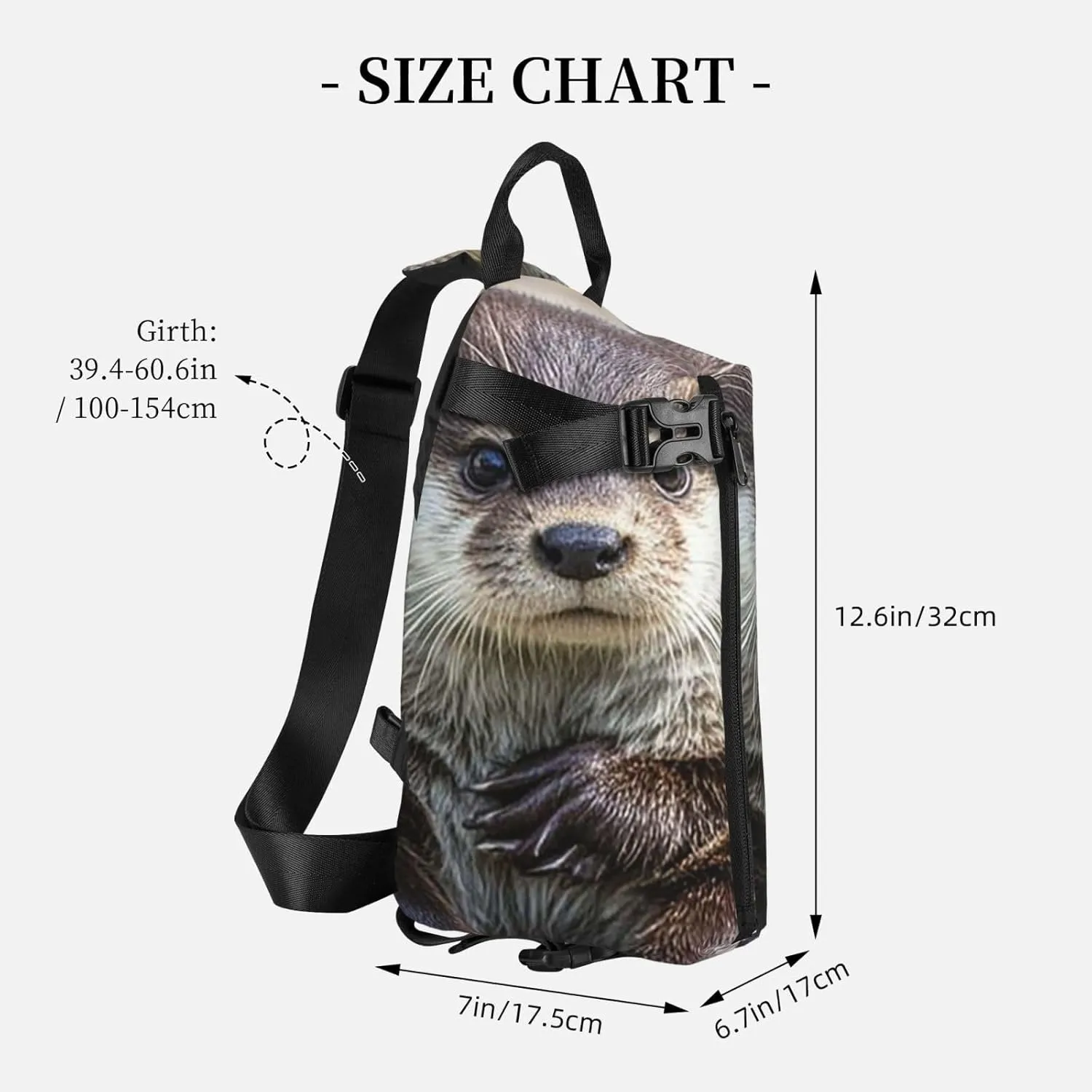 Sling Bag Crossbody Backpack for Men Women Cute otter1 Chest Bag Crossbody Bag for Travel Sport Running