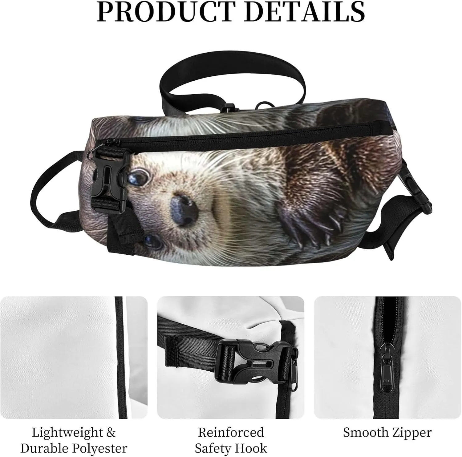 Sling Bag Crossbody Backpack for Men Women Cute otter1 Chest Bag Crossbody Bag for Travel Sport Running
