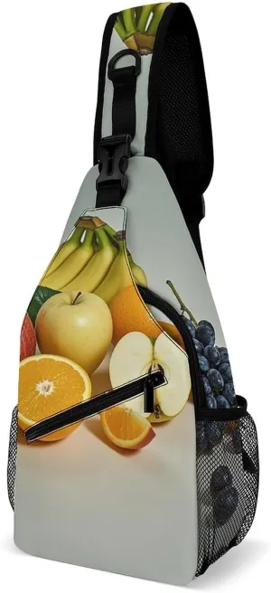 Sling Bag Crossbody Backpack for Men Women Fruits Chest Bag Crossbody Bag for Travel Sport Running