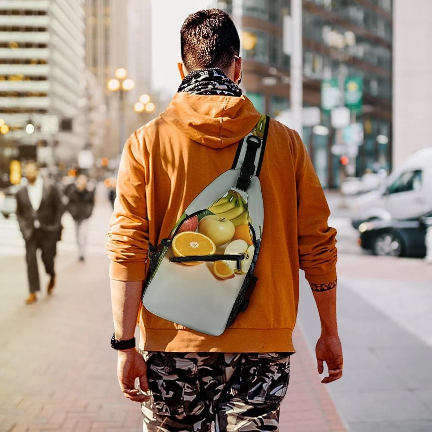 Sling Bag Crossbody Backpack for Men Women Fruits Chest Bag Crossbody Bag for Travel Sport Running