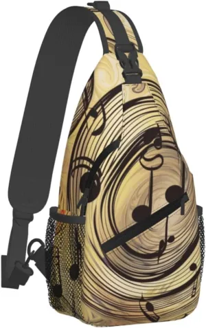 Sling Bag Crossbody Backpack for Men Women Muisc Note Chest Bag Crossbody Bag for Travel Sport Running