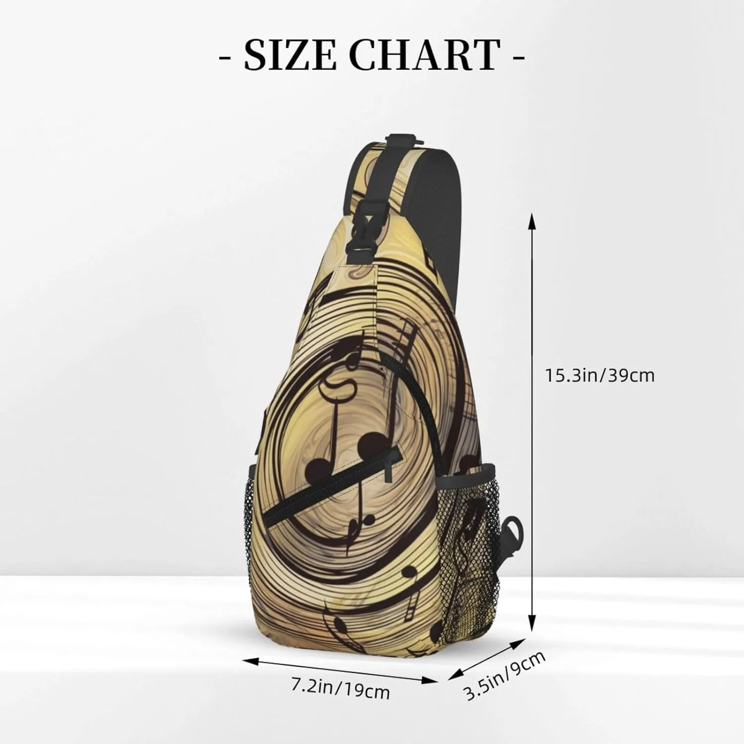 Sling Bag Crossbody Backpack for Men Women Muisc Note Chest Bag Crossbody Bag for Travel Sport Running