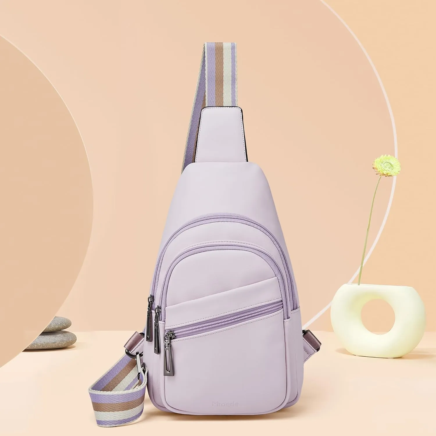 Sling Bag Crossbody Bags for Women for Travel, 3.5 x 10.5 x 6"(L x H x W),Adjustable Straps 22.5 to 44 inch