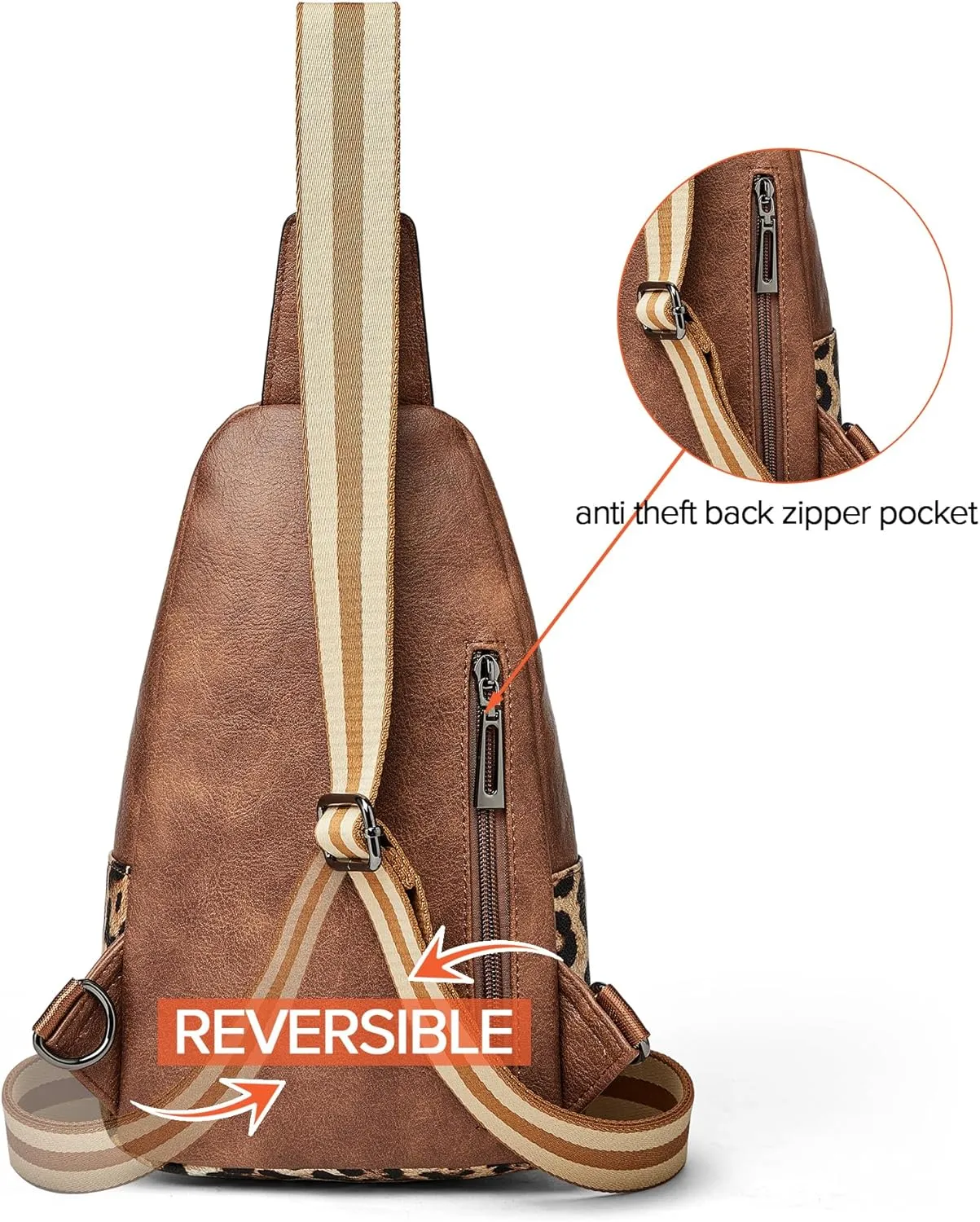 Sling Bag Crossbody Bags for Women for Travel, 3.5 x 10.5 x 6"(L x H x W),Adjustable Straps 22.5 to 44 inch