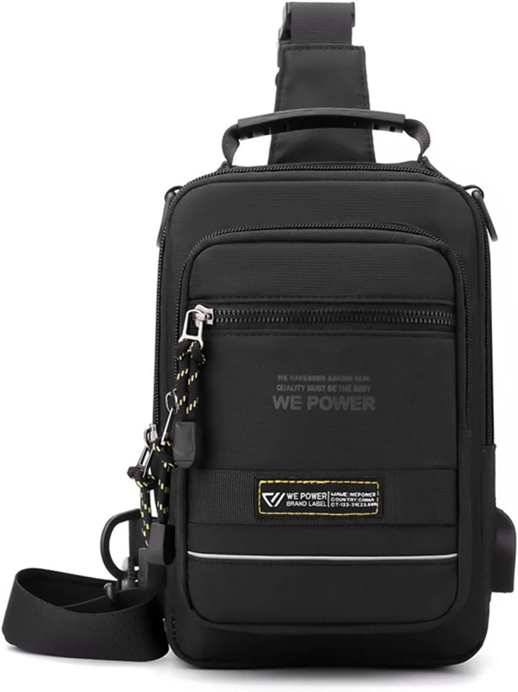 Sling Bag for Men and Women,Chest Bag Shoulder Bag Waterproof Crossbody Bag Hiking Daypack Messenger Bag(Black)