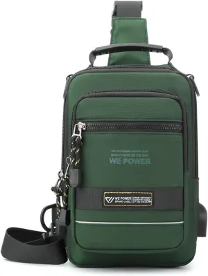 Sling Bag for Men and Women,Chest Bag Shoulder Bag Waterproof Crossbody Bag Hiking Daypack Messenger Bag(Green)