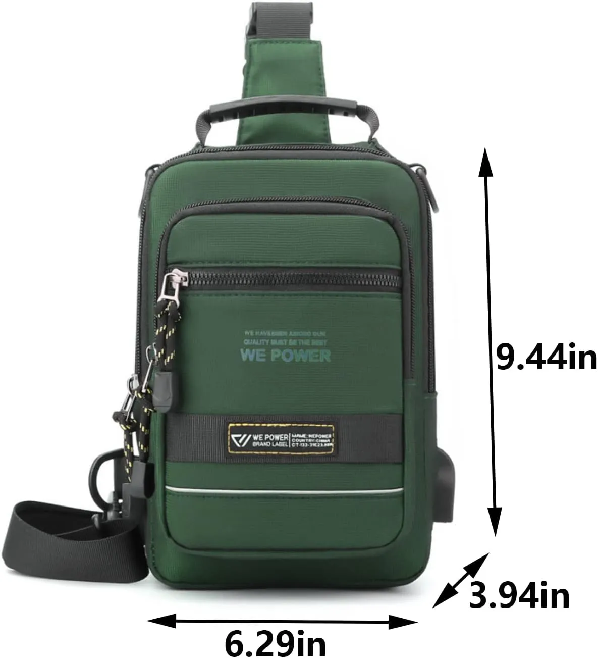 Sling Bag for Men and Women,Chest Bag Shoulder Bag Waterproof Crossbody Bag Hiking Daypack Messenger Bag(Green)