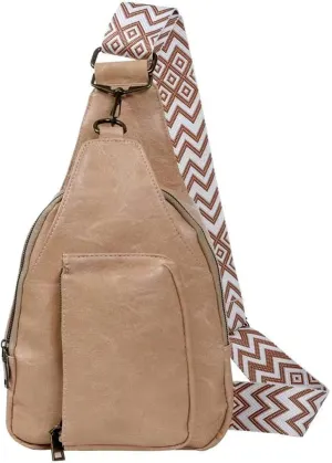 Sling Bag for Women Chest Bag Small Crossbody Bag PU Leather Satchel Daypack Shoulder Backpack for Traveling Hiking