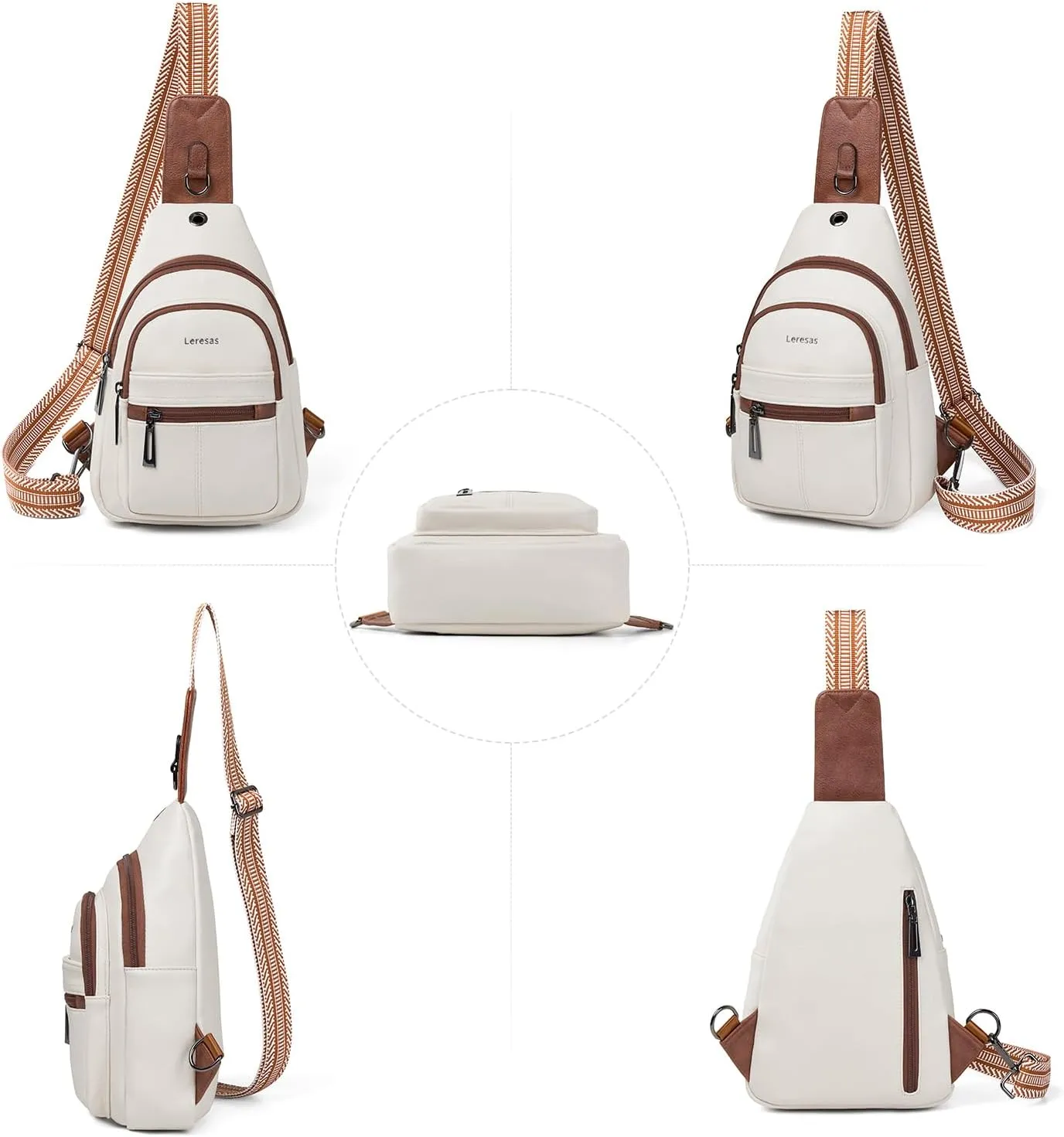 Sling Bag for Women Crossbody Purse Leather Crossbody Bag Fanny Pack Chest Pack for Travel Everyday Vacation