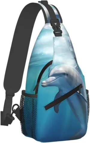 Sling Bag for Women Men Chest Bag winter the dolphin Crossbody Bag Small Sling Backpack Fanny Packs Hiking Daypack