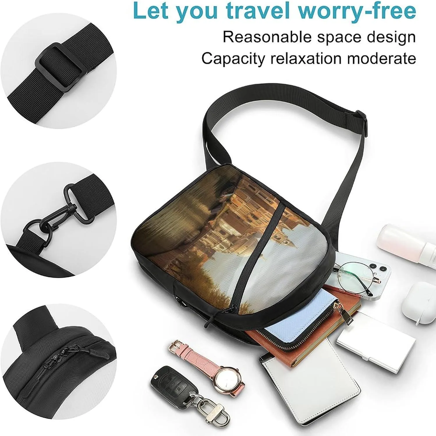 Sling Bag for Women Men Crossbody Sling Backpack Sunflower Field Chest Bags Shoulder Backpack Travel Hiking Daypack