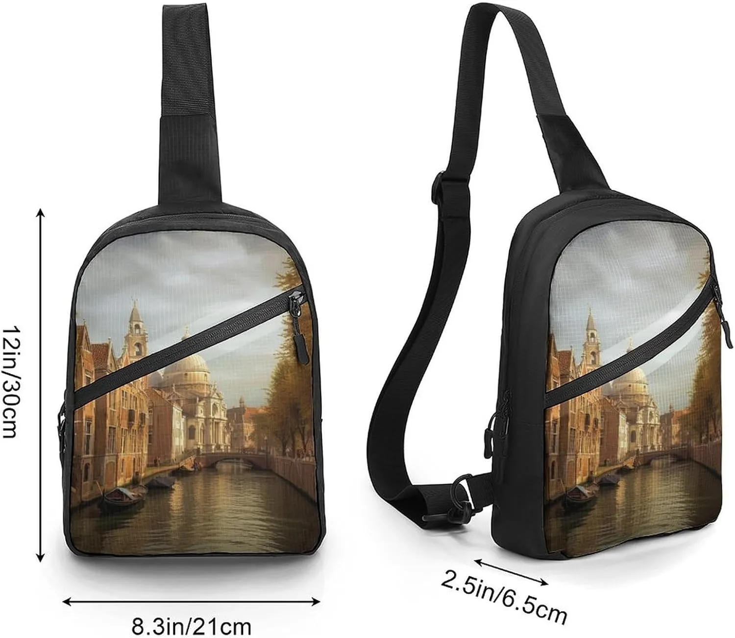 Sling Bag for Women Men Crossbody Sling Backpack Sunflower Field Chest Bags Shoulder Backpack Travel Hiking Daypack