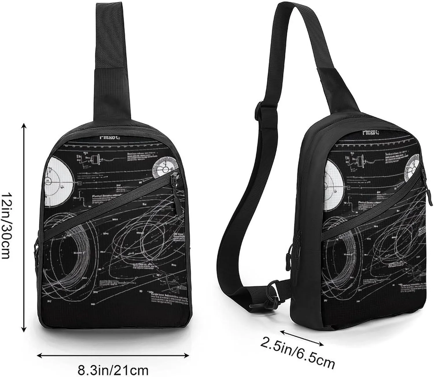 Sling Bag for Women Men Daypack Physics Print Chest Bag Crossbody Backpack for Hiking Travel