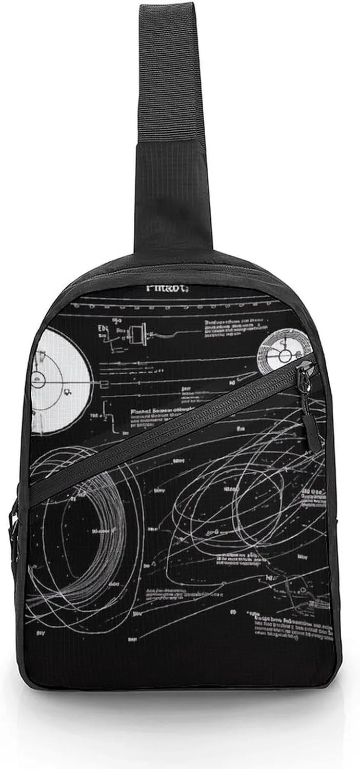 Sling Bag for Women Men Daypack Physics Print Chest Bag Crossbody Backpack for Hiking Travel