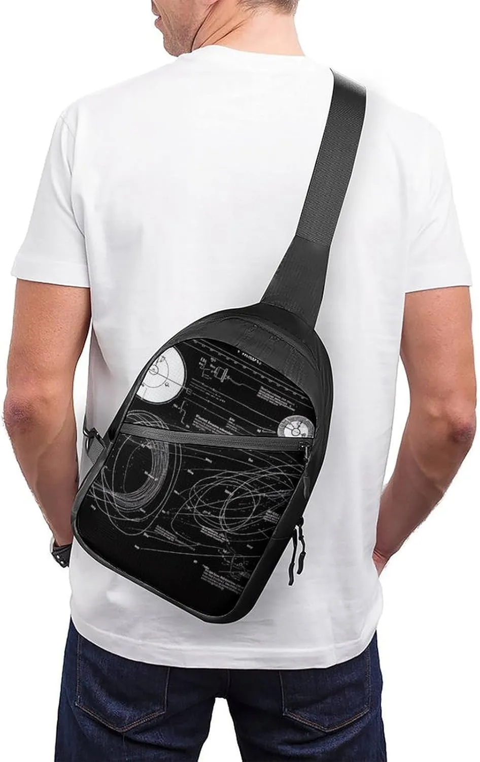 Sling Bag for Women Men Daypack Physics Print Chest Bag Crossbody Backpack for Hiking Travel