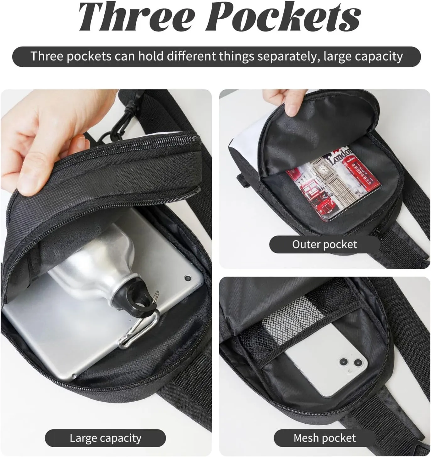 Sling bag for Women Men Trendy Sling Bakpack Casual Chest Bag Frog Staring at Bottle Fanny Pack for Travel Hiking