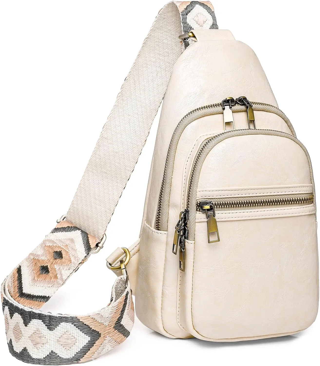 Sling Bag for Women PU Leather Sling Bags for Women Crossbody Fashion Sling Backpack Multipurpose Chest Bag for Women