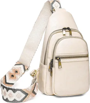 Sling Bag for Women PU Leather Sling Bags for Women Crossbody Fashion Sling Backpack Multipurpose Chest Bag for Women