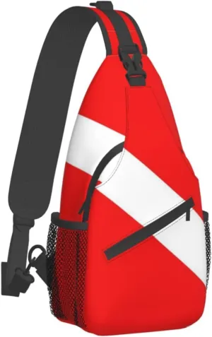 Sling Bag Scuba Dive Flag Sling Backpack Crossbody Chest Bag Daypack For Hiking Travel