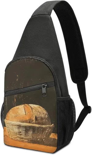 Sling Bags Bread in Basket Crossbody Bag for Women Men Cross Body Bag for Travel Hiking Shopping