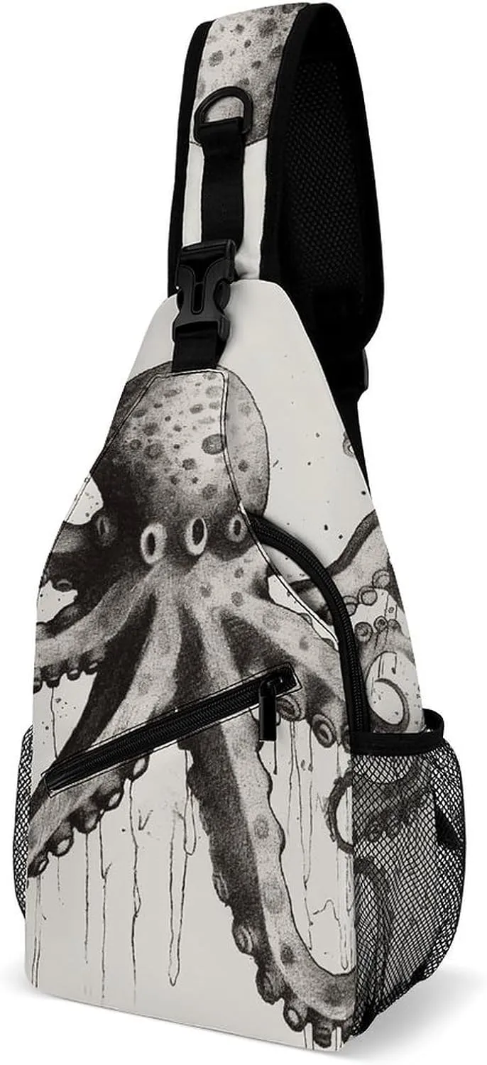 Sling Bags Octopus Crossbody Bag for Women Men Cross Body Bag for Travel Hiking Shopping