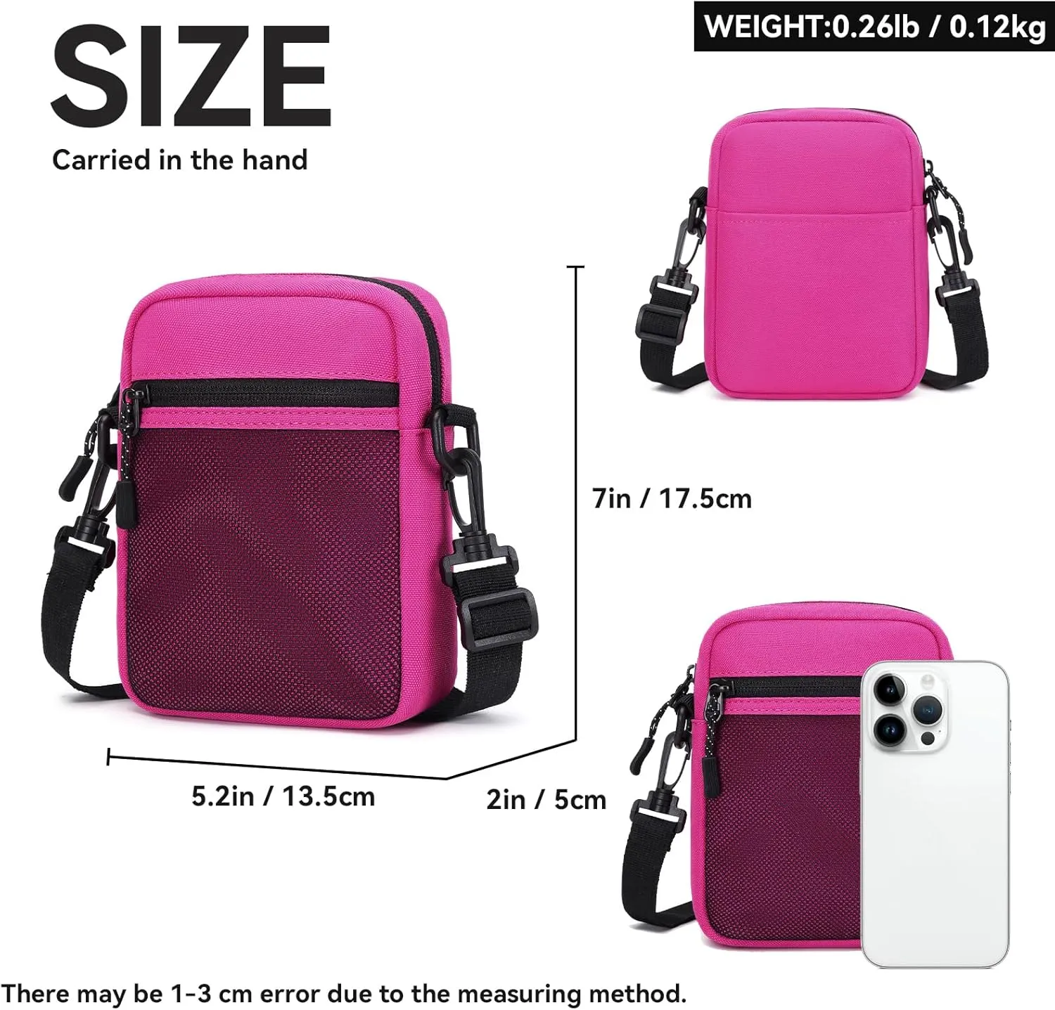 Small Cross-body Sling Bags for Men Women, Mini Messenger Bag Shoulder Pouch for Daily Use