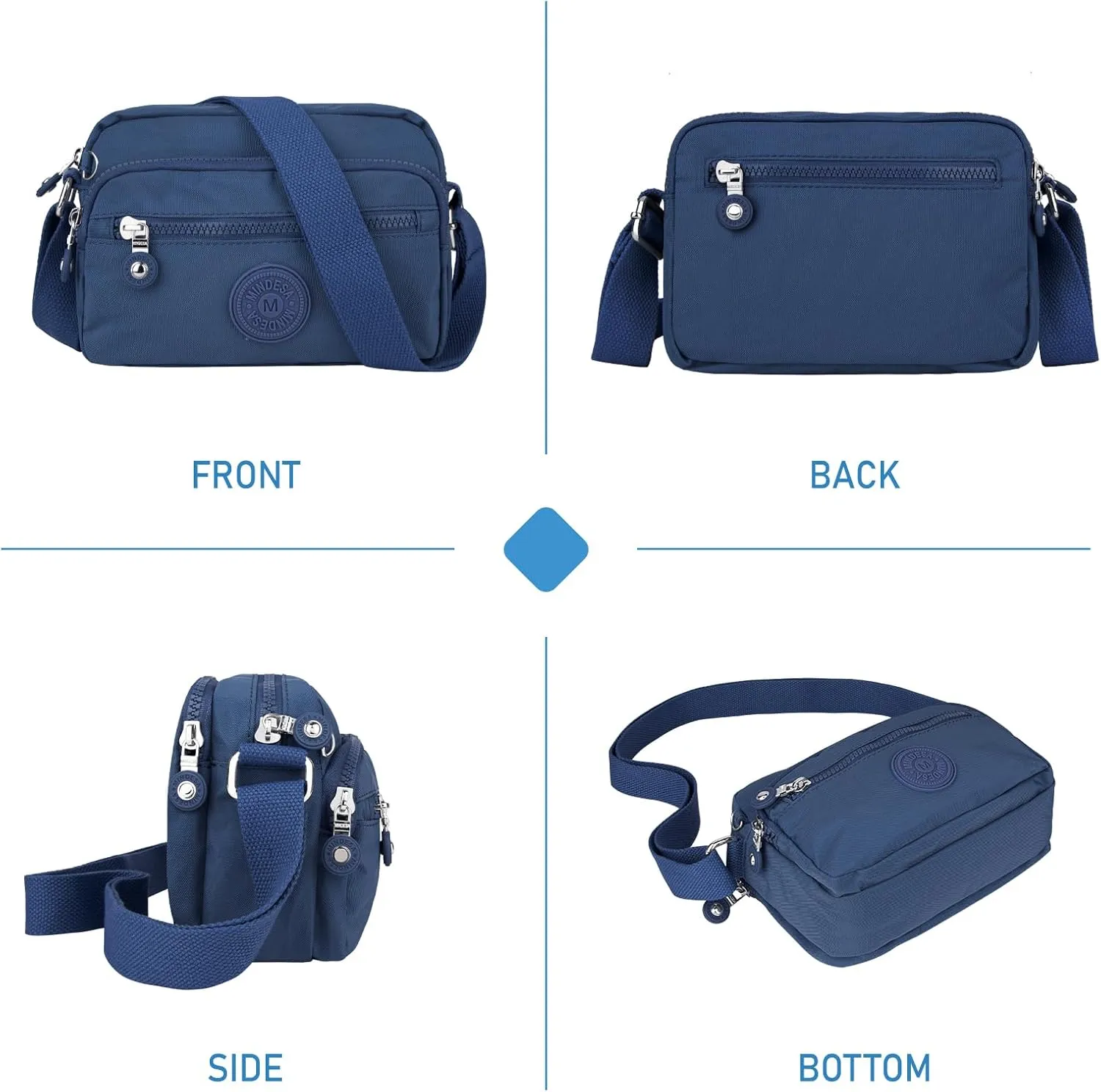 Small Crossbody Bags for Women Nylon Waterproof Lightweight Crossbody Purse Casual Fashion Shoulder Bag Handbags