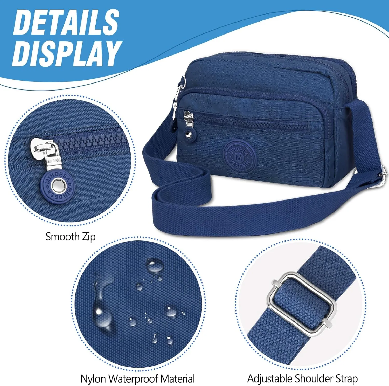 Small Crossbody Bags for Women Nylon Waterproof Lightweight Crossbody Purse Casual Fashion Shoulder Bag Handbags