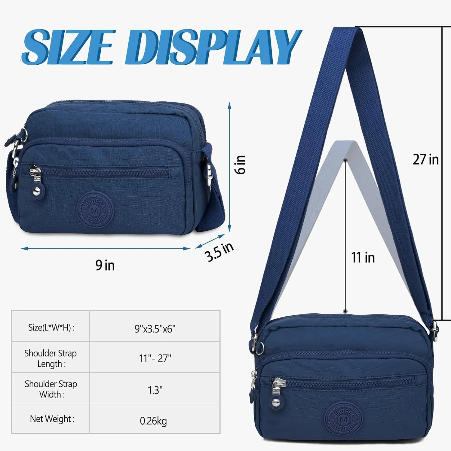 Small Crossbody Bags for Women Nylon Waterproof Lightweight Crossbody Purse Casual Fashion Shoulder Bag Handbags