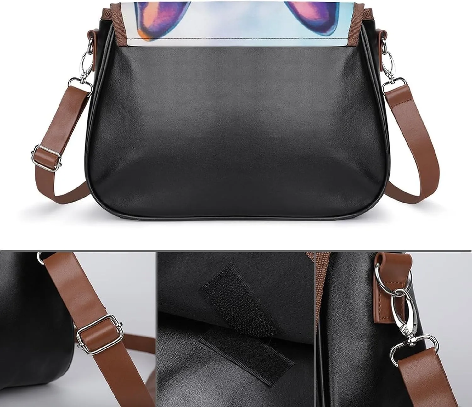 Small Crossbody Handbags Pu Leather Purse Travel Shoulder Bag with Adjustable Strap