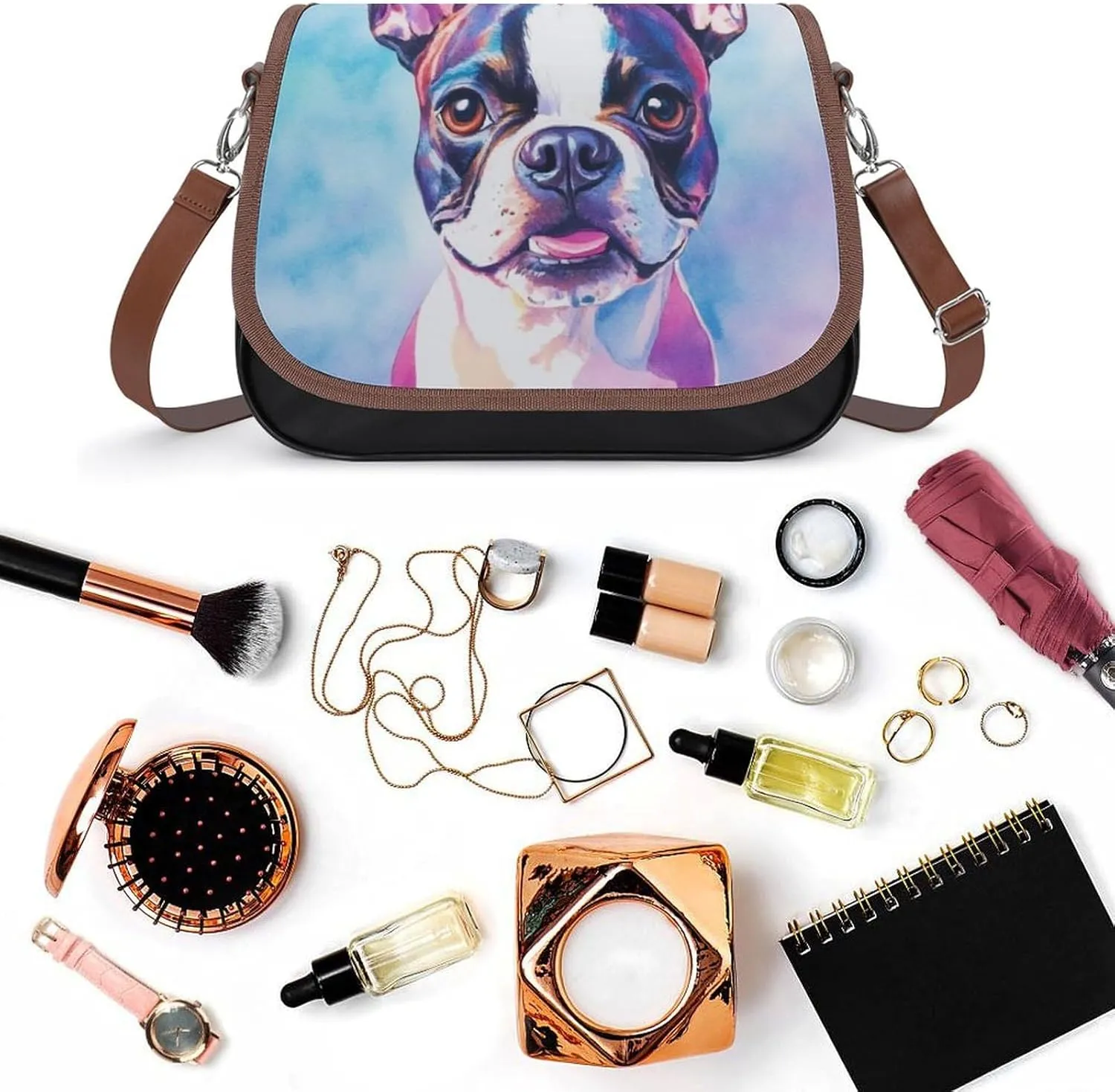Small Crossbody Handbags Pu Leather Purse Travel Shoulder Bag with Adjustable Strap