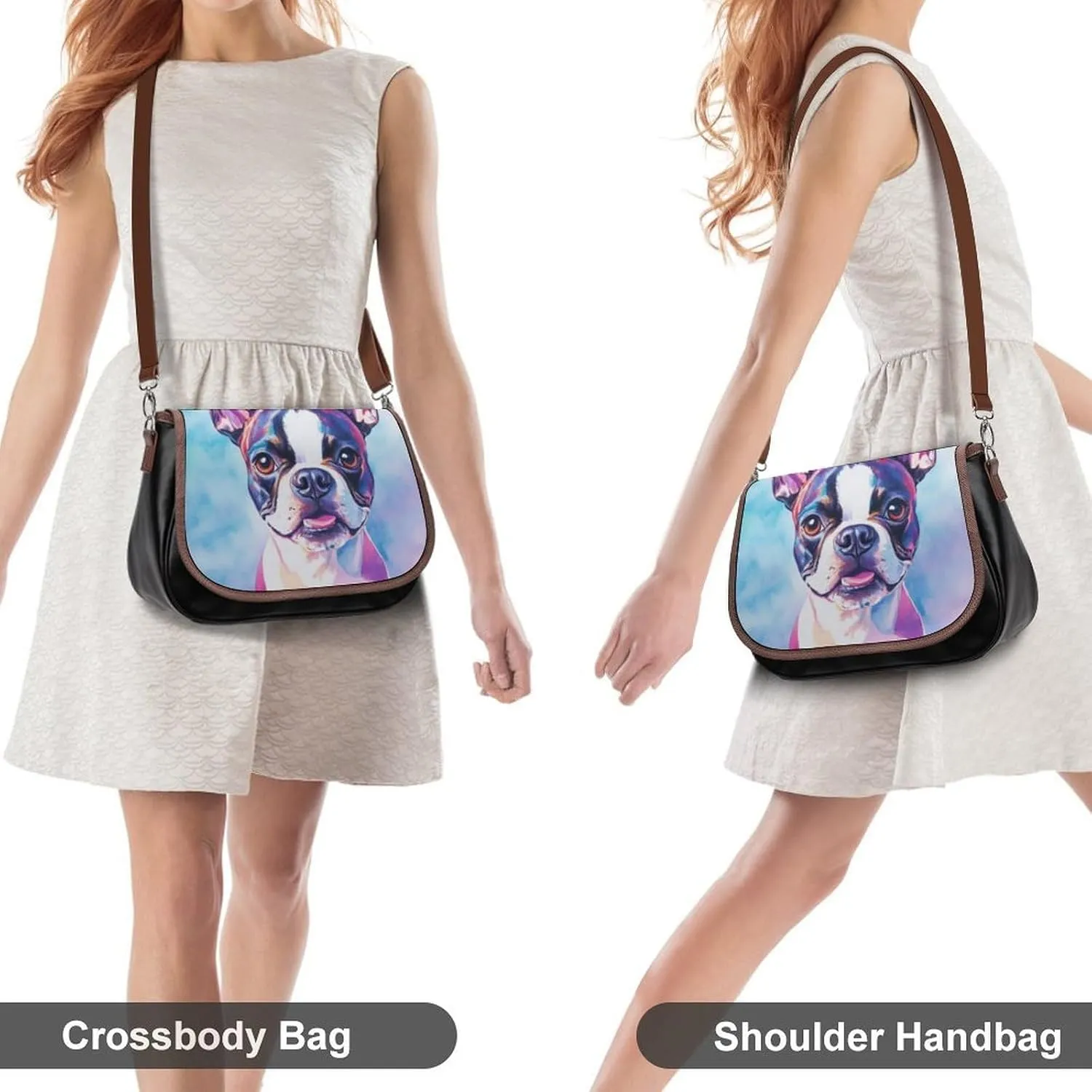 Small Crossbody Handbags Pu Leather Purse Travel Shoulder Bag with Adjustable Strap