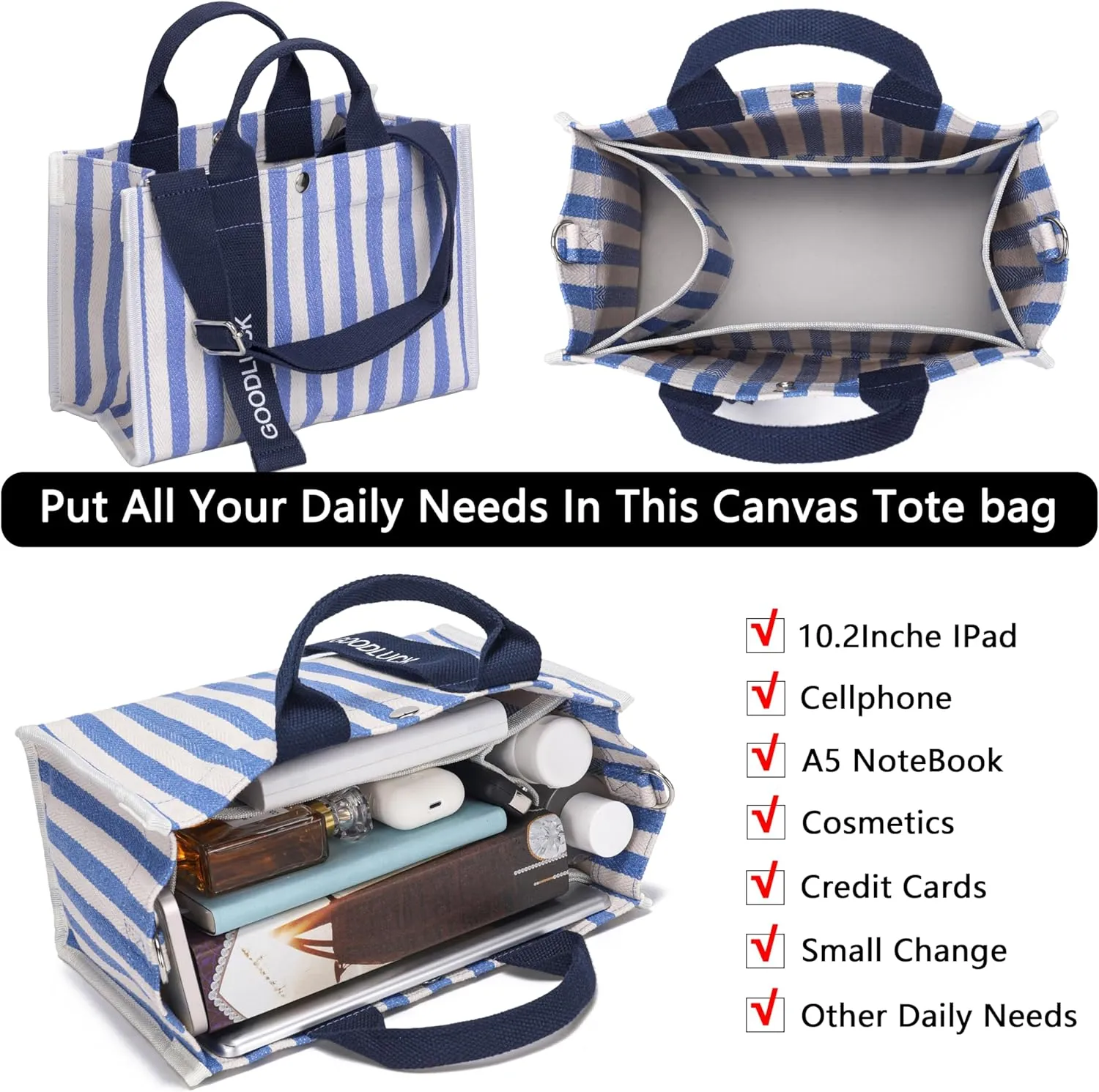 Small Cute Canvas Tote Bag for Women,Crossbody Purse Everyday Satchel Shoulder Work Bags Handbags for Gift Beach Book