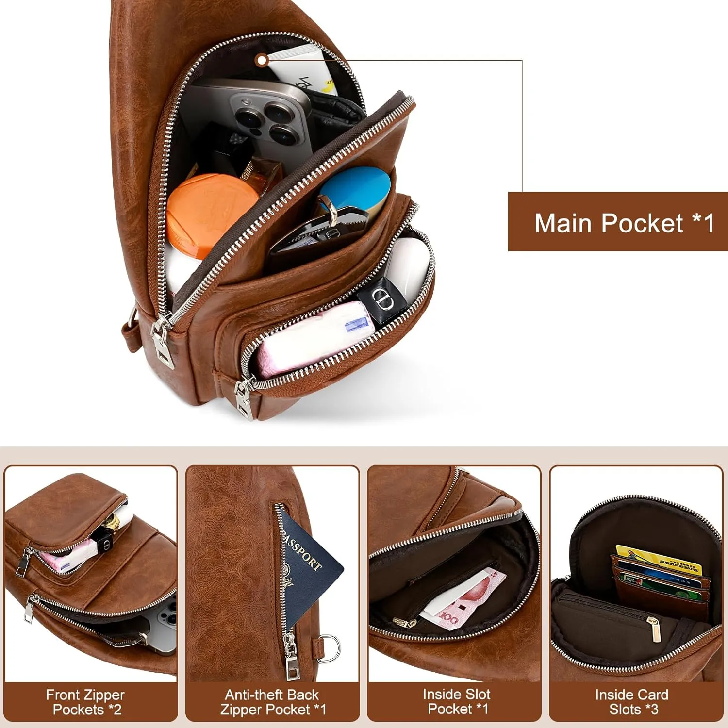 Small Sling Bag for Women, Crossbody Sling Bags for Women, Lightweight Cross Body Bag for Travel or Daily Use