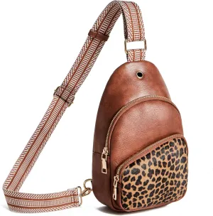 Small Sling Bag for Women Leather Crossbody Bags Fanny Pack Chest Bag for Travel