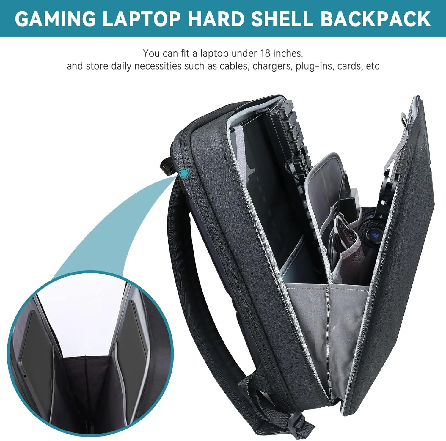 Smatree Hard Gaming Laptop Backpack Compatible for 18 inch Razer Blade 18 2025, for ASUS ROG Strix SCAR 18 2025/2024,ROG Strix G18 2025/2024, for Alienware m18/m18 R2, Acer Predator Helios 18/Neo 18