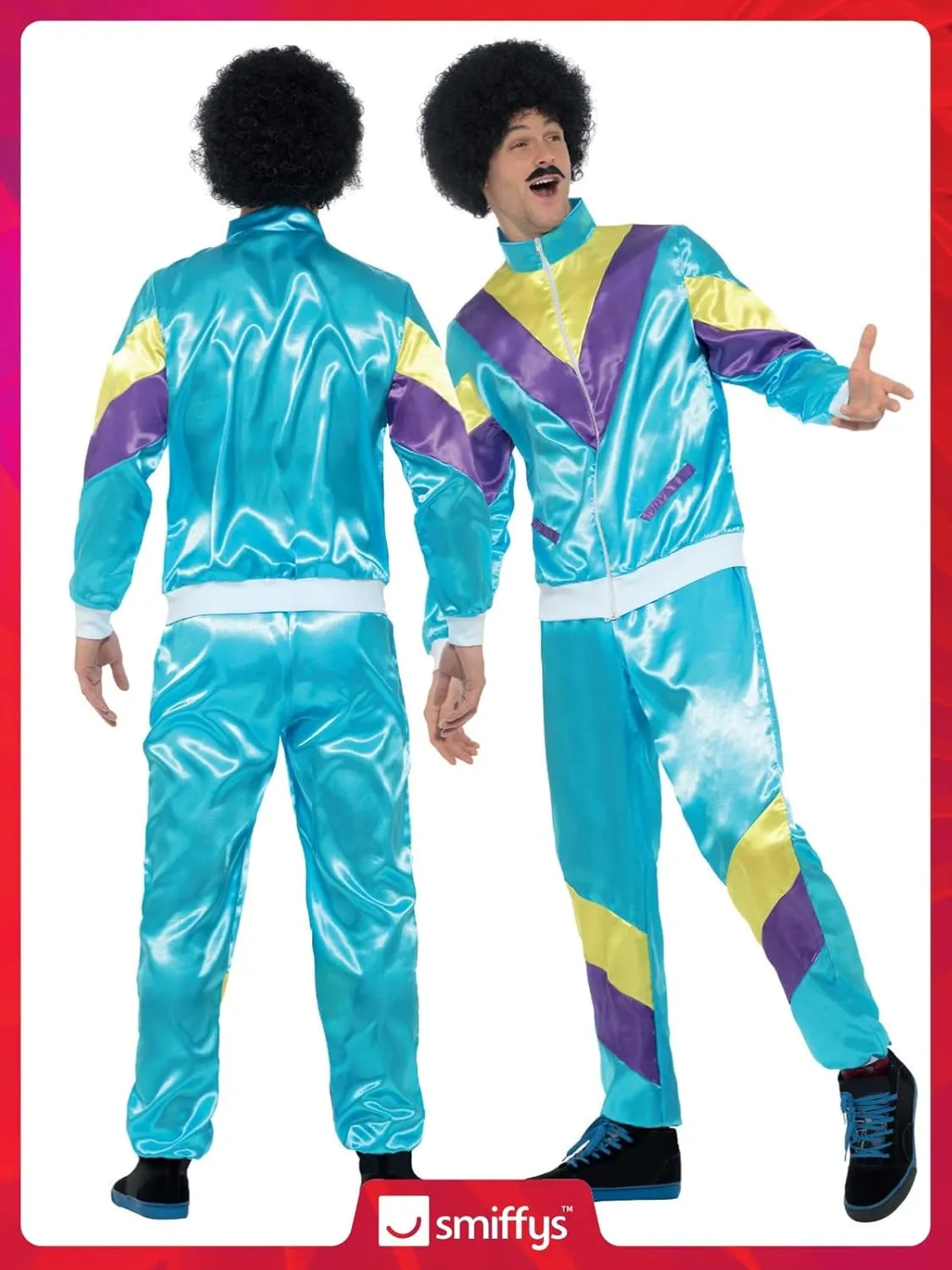 Smiffys Men's 80s Height of Fashion Shell Suit Costume, Male