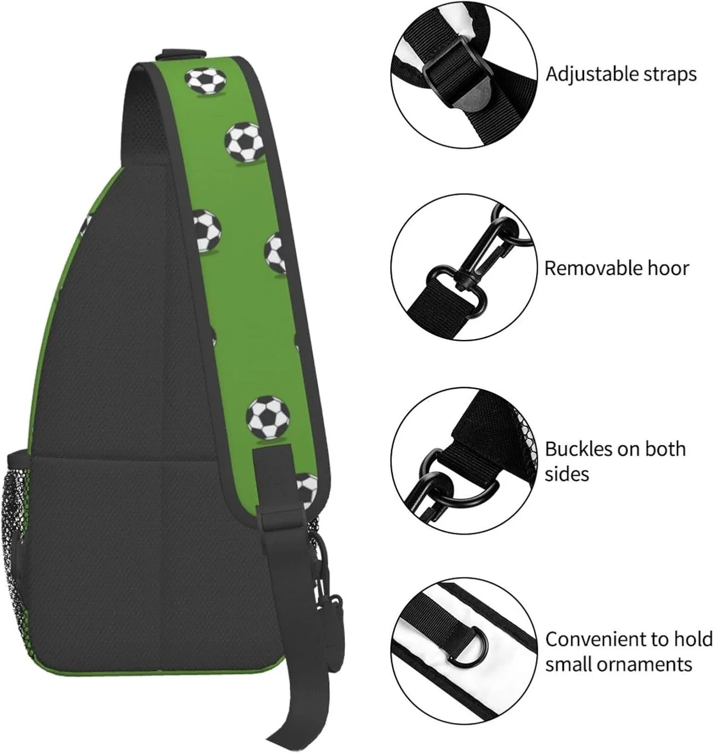 Soccer Crossbody Bag Soccer Sport Shoulder Bag Backpack Sport Sling Bag Chest Casual Daypack Bag