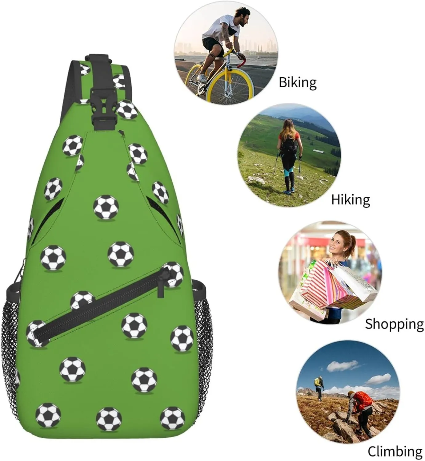 Soccer Crossbody Bag Soccer Sport Shoulder Bag Backpack Sport Sling Bag Chest Casual Daypack Bag