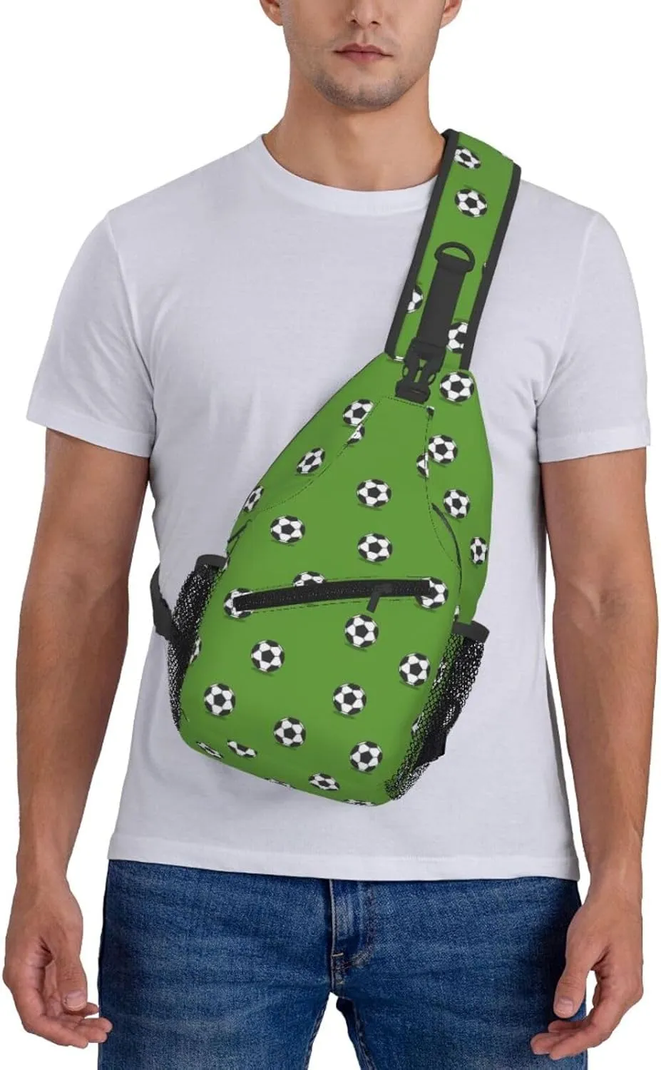 Soccer Crossbody Bag Soccer Sport Shoulder Bag Backpack Sport Sling Bag Chest Casual Daypack Bag