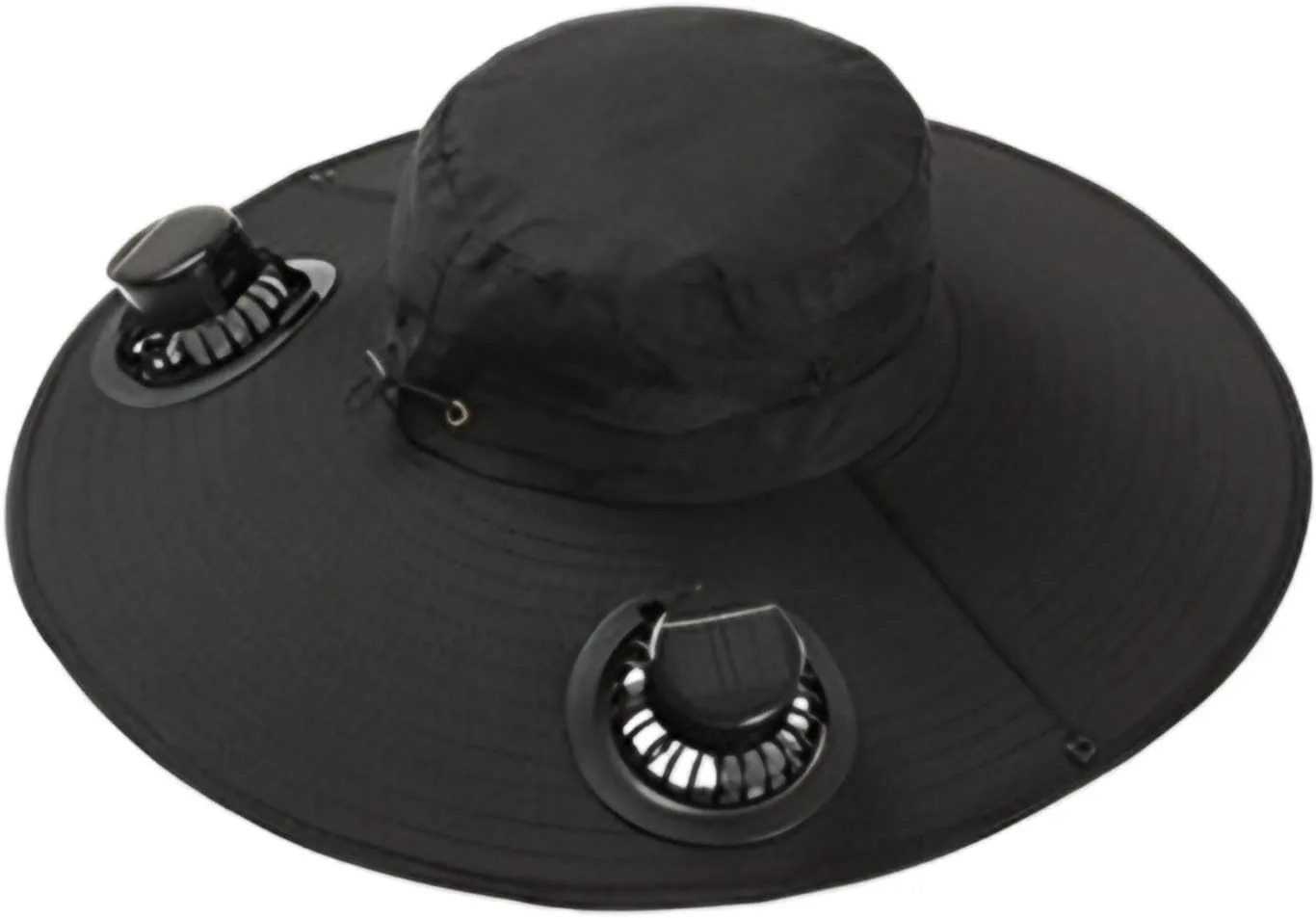 Solar Powered Fan Hat for Men & Women Wide Brim Sun Protection with Built-in Fans UPF 50   Outdoor Fishing & Beach Hats