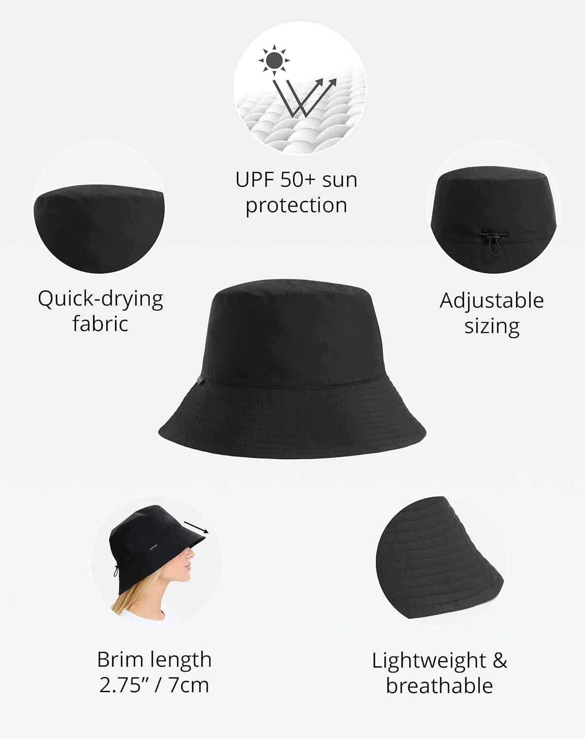 Solbari Unisex Bondi Bucket Hat UPF 50 , Lightweight & Quick-Drying, Packable for Travel, Beach, Picnics & Everyday Wear