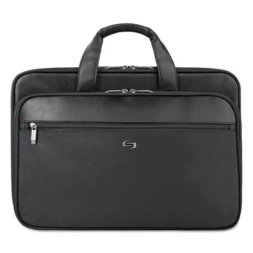Solo Classic Smart Strap Briefcase, Fits Devices Up to 16", Ballistic Polyester, 17.5 x 5.5 x 12, Black