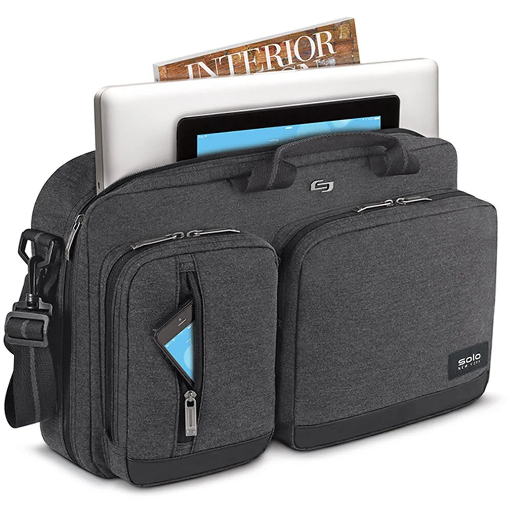 Solo Duane Hybrid Briefcase Backpack for 15.6" Laptop (Gray)