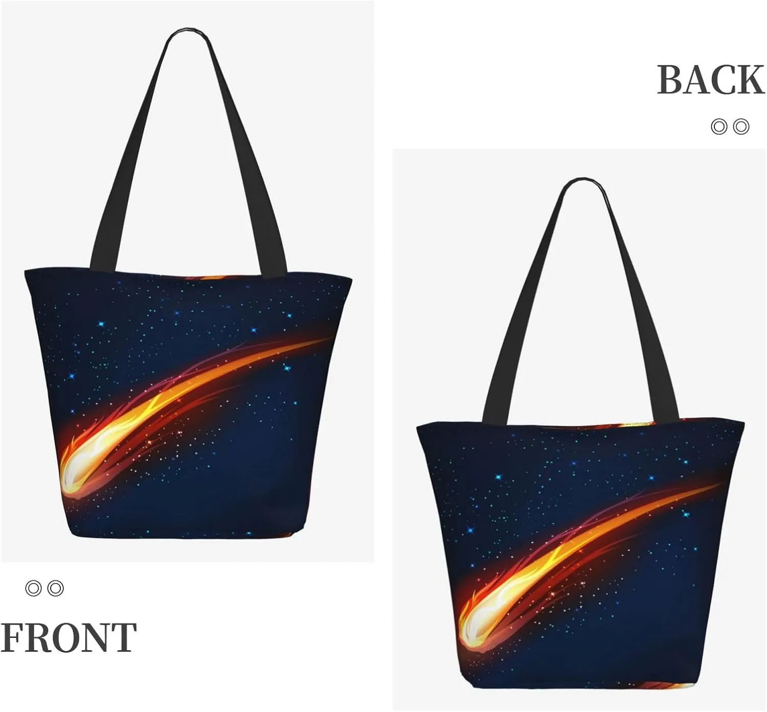 Space Meteor Star Tote Bag for Women, Travel Tote Handbags for Gym