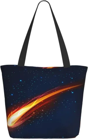 Space Meteor Star Tote Bag for Women, Travel Tote Handbags for Gym